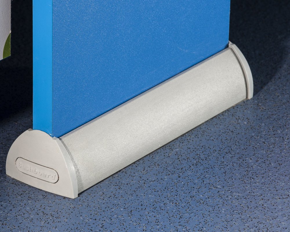 Cubicle pilaster foot with 'cobalt blue' colour pilaster